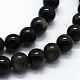 Natural Golden Sheen Obsidian Beads Strands G-I199-14-4mm-3