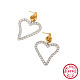 Boucles d'oreilles pendantes en argent sterling bicolore en platine et doré 925 QO3492-1-2