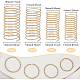 BENECREAT 8Pcs 4 Styles Stackable Brass Wide Band Cuff Ring RJEW-BC0001-01-2