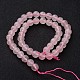 Redondos de cuarzo natural rosa hebras de perlas G-J346-05-8mm-2