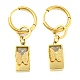 Ion Plating(IP) 304 Stainless Steel Rectangle with Butterfly Dangle Hoop Earrings EJEW-P233-04G-1