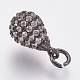 Brass Micro Pave Cubic Zirconia Charms ZIRC-F083-023-RS-3