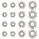 Gorgecraft 1 scatola 16 pezzi 3 dimensioni cucire sui vestiti bottoni con fiori di cristallo perle finte abbellimenti bottoni piatto rotondo in lega accessorio decorazione artigianato per abiti elementi di fissaggio per cucire ornamento fatto a mano FIND-GF0004-71P-1