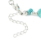 Synthetic Turquoise Heart Charm Bracelet with Chips Beaded Chains BJEW-TA00295-03-3