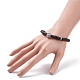 Coconut Shell Beaded Stretch Bracelet with Alloy Lion for Women BJEW-JB08208-3