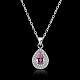 925 Sterling Silver Cubic Zirconia Pendant Necklaces NJEW-BB18863-A-2