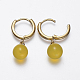 Natural Agate Hoop Earrings EJEW-F154-05A-01-2