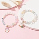 Set di braccialetti elasticizzati con perline di vetro e perle di conchiglia in stile pasquale da 2 pz BJEW-TA00304-6