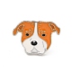 Spilla cane smaltata con pochette a farfalla in ottone JEWB-A006-06D-1
