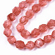 Chapelets de perles en verre de quartz de cerise G-S368-016B-3