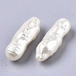 ABS Imitation Pearl Acrylic Beads, Floral White, 23x8x7mm, Hole: 1.2mm
