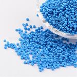 12/0 1.5~2mm Baking Paint Glass Seed Beads Loose Spacer Beads, Dodger Blue Hole: 0.5~1mm, about 2890pcs/50g