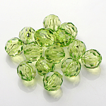 Transparente Acryl Perlen, gefärbt, facettiert rund, Smaragd, ca. 20 mm Durchmesser, Bohrung: 2 mm, ca. 120 Stk. / 500 g