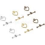 PH PandaHall 150 Sets 3 Color Bracelet Toggle Clasps Tibetan Antique Heart Jewelry Clasp for Valentine's Necklace Bracelet Jewelry Making
