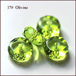 Imitation Austrian Crystal Beads, Grade AAA, Faceted, Flat Round, Yellow Green, 8x3.5mm, Hole: 0.9~1mm