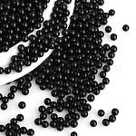 Perles acryliques de perles d'imitation, sans trou, ronde, noir, 4mm, environ 10000 pcs / sachet 