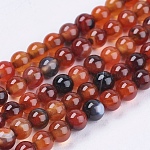 Agata naturale fili di perle, tinto, tondo, 4~5mm, Foro: 1 mm, circa 93~95pcs/filo, 14.9~15.3 pollice