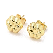 Серьги-гвоздики из латуни с цветочным покрытием EJEW-F331-29G