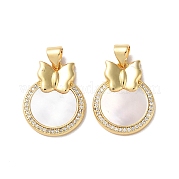 Латунные микропаве прозрачные подвески с фианитом KK-B083-16G-02