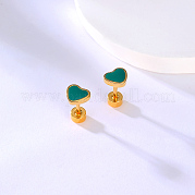 Серьги-гвоздики в форме сердца из нержавеющей стали CN3729-5