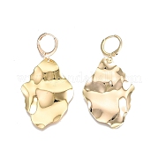 Boucles d'oreilles pendantes ovales en laiton torsadées pour femmes EJEW-N012-56