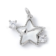 Подвески из латуни микропаве с фианитами и стеклом KK-F892-47P-01