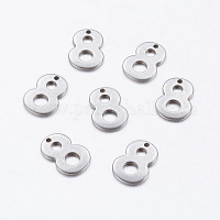 UNICRAFTALE 18pcs 2 Colors Number 1~9 Charm Stainless Steel Charms Lucky  Numbers Pendants Golden & Stainless Steel Color Charms Large Hole Dangle