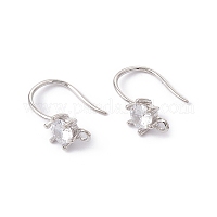 304 Stainless Steel Earring Hooks, Ear Wire, with Horizontal Loop, Silver,  17x18x2.4mm, Hole: 1.8mm, 21 Gauge, Pin: 0.7mm