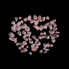 Rosa natural cuenta de chips de cuarzo, sin agujero / sin perforar, 3~7x2~6x1.5~5mm, aproximamente 11200 unidades / 1000 g