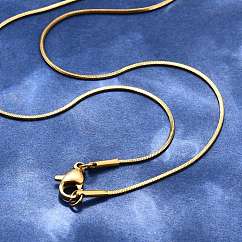 Ionenplattierung (IP) 304 Edelstahl Schlangenketten Halsketten, mit Karabiner verschlüsse, golden, 15.7 Zoll (40 cm), 1 mm