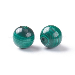 Perline malachite naturali, mezzo forato, tondo, 6mm, Foro: 1 mm