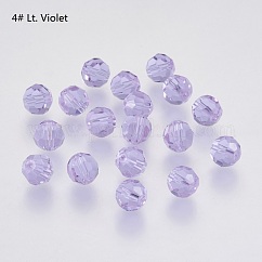 Abalorios de cristal austriaco de imitación, aaa grado, k9 vidrio, facetas (32 facetas), redondo, púrpura medio, 8mm, agujero: 0.9~1.4 mm