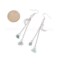 10 пара латунных серег-подвесок в форме луны (10 стиля)&nbsp;EJEW-JE06676