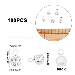 100 Stück Messing-Kristall-Strass-Anhänger&nbsp;KK-PH0003-81