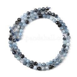 Natürliche teufelsblaue Aquamarin-Perlenstränge&nbsp;G-K376-A06-4mm