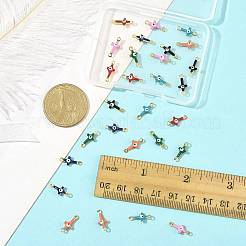 28 шт. 7-х цветные латунные эмалевые соединительные подвески&nbsp;KK-FS0002-04