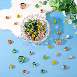 64 шт. бусины из полимерной глины ручной работы со стразами&nbsp;CLAY-BT0001-15