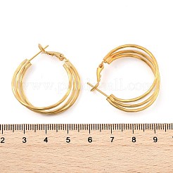 Тройные серьги-кольца из латуни для женщин&nbsp;EJEW-U055-01G