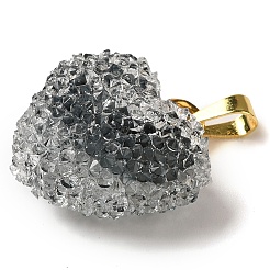 Подвески из прозрачной смолы с точками из стразов&nbsp;RESI-N040-01G-01-RS