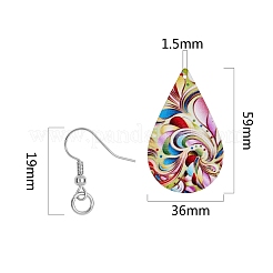 Bricolage 15 paires de kits de fabrication de boucles d'oreilles en bois imprimé teinté&nbsp;DIY-SZ0001-76G
