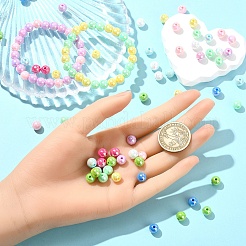 243шт 9 цвета непрозрачные акриловые бусины&nbsp;MACR-YW0003-69