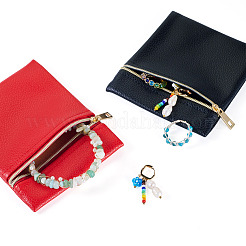 6 шт. 6 цвета искусственной кожи сумки для хранения ювелирных изделий на молнии&nbsp;ABAG-TA0001-72A