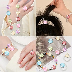 30 шт. 3 вида бусин из смолы с УФ-покрытием&nbsp;RESI-YW0005-80