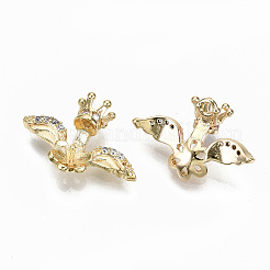 Latón micro pavimenta claro cubic zirconia clavija fianzas encantos&nbsp;LS-KK-S356-119G-NF
