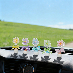 5 Stück 5 Farben süßes Plastik-Blumenornament mit Schüttelkopf&nbsp;AJEW-CN0006-02