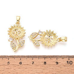 Латунные микро-паве прозрачные кубические цирконии европейские подвески-шармы&nbsp;KK-N276-14G