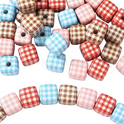 10шт непрозрачные акриловые бусины с принтом&nbsp;MACR-YW0004-19E