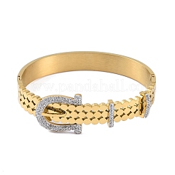 Brazalete con bisagras de rhinestone de cristal&nbsp;BJEW-M313-08A-G