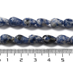 Perles de jaspe tache bleue naturelle&nbsp;G-P520-B21-01