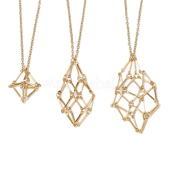 3 шт. 3 стиля 304 нержавеющая сталь кубовидная цепочка макраме мешочек пустой держатель для камня изготовление ожерелья&nbsp;NJEW-JN05199